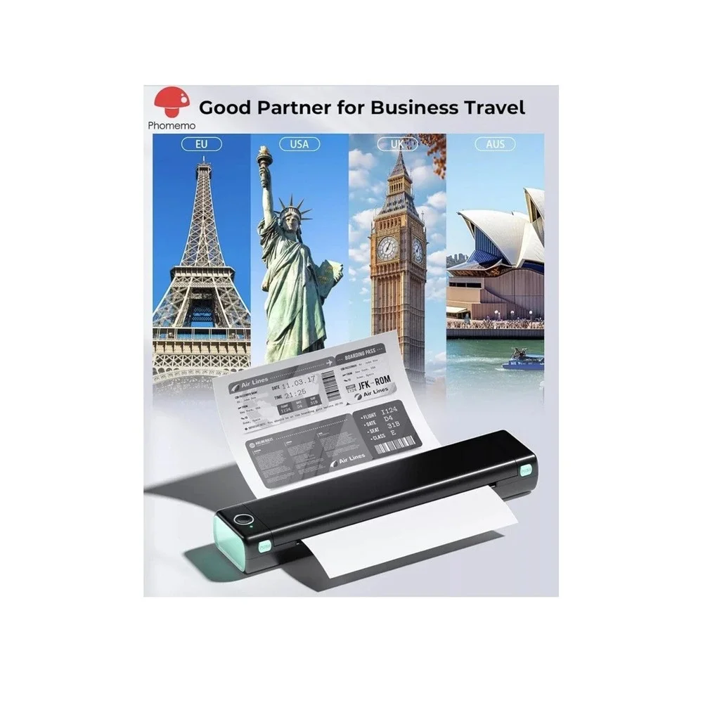 Phomemo M08F Wireless Bluetooth Thermal‎ Printer & Tattoo Stencil, Black & Green